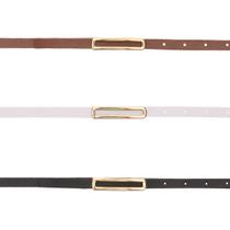 Kit C/ 3 Cintos Feminino Fino Fivela Longa material ecológico