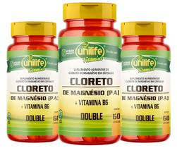 Kit C/3 Cloreto De Magnésio Pa + Vit B6 800mg 60Caps Unilife Kit C/3 Cloreto De Magnésio Pa + Vit B6 800mg 60Caps Unilife