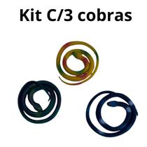 Kit C/3 Cobras Realistas Grande Azul Amarela Verde Brinquedo