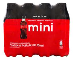 Kit c/ 3 Coca-Cola Mini pack refrigerante 12 unidades 200ml