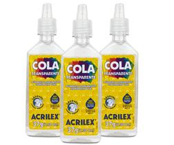 Kit c/3 cola transparente 37g acrilex Kit c/3 cola transparente 37g acrilex