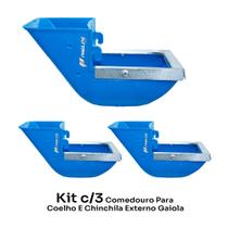 Kit c/3 Comedouro Para Coelho E Chinchila Externo Gaiola Kit c/3 Comedouro Para Coelho E Chinchila Externo Gaiola