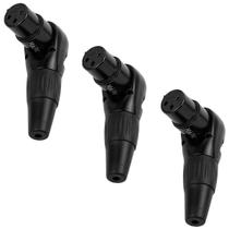 Kit c/ 3 conectores xlr fêmea 90 graus mak pro mk-xlr-fsl