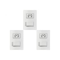 Kit C/3 - Conjunto Ilumi Vivaz Branco Com Placa 1 Simples... Kit C/3 - Conjunto Ilumi Vivaz Branco Com Placa 1 Simples...