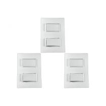 Kit C/3 - Conjunto Ilumi Vivaz Branco Com Placa 2 Simples...