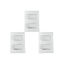 Kit C/3 - Conjunto Ilumi Vivaz Branco Com Placa 2 Simples... Kit C/3 - Conjunto Ilumi Vivaz Branco Com Placa 2 Simples...