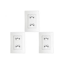Kit C/3 - Conjunto Ilumi Vivaz Branco Com Placa 2 Tomadas... Kit C/3 - Conjunto Ilumi Vivaz Branco Com Placa 2 Tomadas...