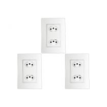 Kit C/3 - Conjunto Ilumi Vivaz Branco Com Placa 2 Tomadas... Kit C/3 - Conjunto Ilumi Vivaz Branco Com Placa 2 Tomadas...