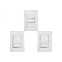 Kit C/3 - Conjunto Ilumi Vivaz Branco Com Placa 3 Simples... Kit C/3 - Conjunto Ilumi Vivaz Branco Com Placa 3 Simples...