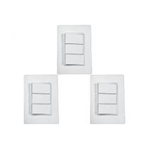 Kit C/3 - Conjunto Ilumi Vivaz Branco Com Placa 3 Simples...