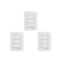 Kit C/3 - Conjunto Peesa Alfa 1507A 3 interruptores Simpl...