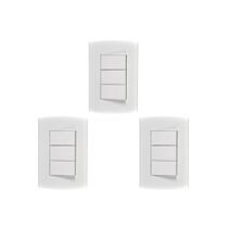 Kit C/3 - Conjunto Peesa Alfa 1507C 2 interruptores Simp....