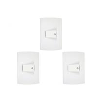 Kit C/3 - Conjunto Peesa Alfa 1512 1 Interruptor Camp.Branco Kit C/3 - Conjunto Peesa Alfa 1512 1 Interruptor Camp.Branco