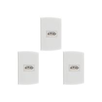 Kit C/3 - Conjunto Peesa Alfa 1541 1Tomada 10A Branco Kit C/3 - Conjunto Peesa Alfa 1541 1Tomada 10A Branco