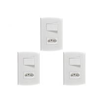 Kit C/3 - Conjunto Peesa Alfa 1543A 1 Interruptor Sim.Tomada .. Kit C/3 - Conjunto Peesa Alfa 1543A 1 Interruptor Sim.Tomada ..