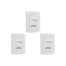 Kit C/3 - Conjunto Peesa Alfa 1543B 1 Interruptor Par.Tomada ..