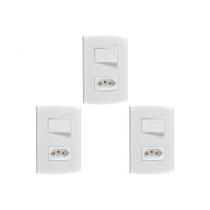 Kit C/3 - Conjunto Peesa Alfa 1543B 1 Interruptor Par.Tomada .