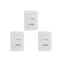 Kit C/3 - Conjunto Peesa Alfa 1546A 1 Interruptor Sim.Tom...