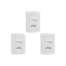 Kit C/3 - Conjunto Peesa Alfa 1546A 1 Interruptor Sim.Tomada ..
