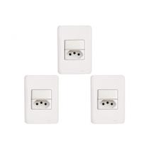 Kit C/3 - Conjunto Perlex Aros 4X2 Branco Com Placa(1Simp... Kit C/3 - Conjunto Perlex Aros 4X2 Branco Com Placa(1Simp...