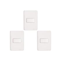 Kit C/3 - Conjunto Perlex Aros 4X2 Branco Com Placa(1Simp...