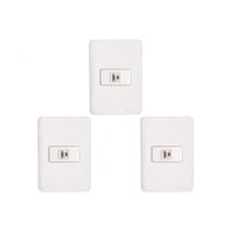 Kit C/3 - Conjunto Perlex Aros 4X2 Branco Com Placa(1Toma... Kit C/3 - Conjunto Perlex Aros 4X2 Branco Com Placa(1Toma...