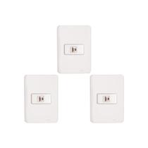 Kit C/3 - Conjunto Perlex Aros 4X2 Branco Com Placa(1Toma... Kit C/3 - Conjunto Perlex Aros 4X2 Branco Com Placa(1Toma...