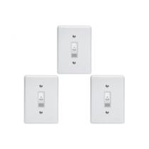 Kit C/3 - Conjunto Perlex''Branca''Com Placa(1Campainha) ...