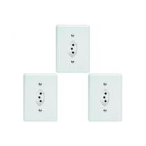 Kit C/3 - Conjunto Perlex''Branca''Com Placa(1Tomada 20A)...