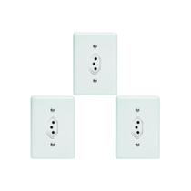 Kit C/3 - Conjunto Perlex''Branca''Com Placa(1Tomada 20A)...