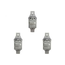 Kit C/3 - Conjunto Perlex''Branca''Sem Placa(2Simples+Tomada .