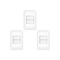 Kit C/3 - Conjunto Pial Pop 4X2 Branco Com Placa (1Simple...