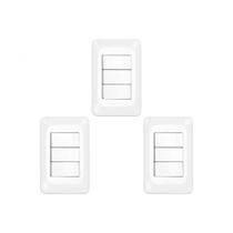 Kit C/3 - Conjunto Pial Pop 4X2 Branco Com Placa (3Simple... Kit C/3 - Conjunto Pial Pop 4X2 Branco Com Placa (3Simple...