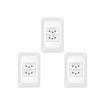 Kit C/3 - Conjunto Pial Pop Modulo Com Placa 4X2 - 2 Toma... Kit C/3 - Conjunto Pial Pop Modulo Com Placa 4X2 - 2 Toma...