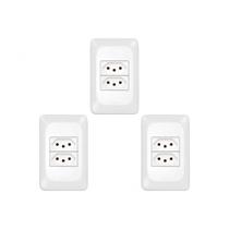 Kit C/3 - Conjunto Pial Pop Modulo Com Placa 4X2 - 2 Toma... Kit C/3 - Conjunto Pial Pop Modulo Com Placa 4X2 - 2 Toma...