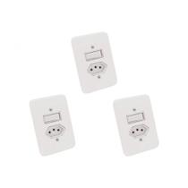 Kit C/3 - Conjunto Radial Pollar 1901112 1P 1Tomada 10A Kit C/3 - Conjunto Radial Pollar 1901112 1P 1Tomada 10A