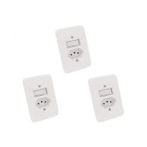 Kit C/3 - Conjunto Radial Pollar 1901118 1 Interruptor Si...