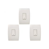 Kit C/3 - Conjunto Soprano Ilus 4X2 Branco Com Placa(1Cam...
