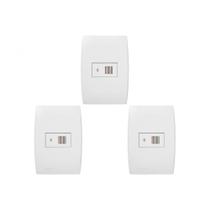 Kit C/3 - Conjunto Soprano Ilus 4X2 Branco Com Placa(1Par...