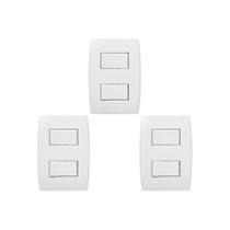 Kit C/3 - Conjunto Soprano Ilus 4X2 Branco Com Placa(1Sim... Kit C/3 - Conjunto Soprano Ilus 4X2 Branco Com Placa(1Sim...