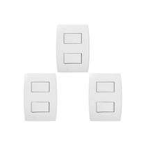 Kit C/3 - Conjunto Soprano Ilus 4X2 Branco Com Placa(1Sim...