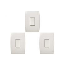 Kit C/3 - Conjunto Soprano Ilus 4X2 Branco Com Placa(1Sim... Kit C/3 - Conjunto Soprano Ilus 4X2 Branco Com Placa(1Sim...