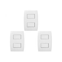 Kit C/3 - Conjunto Soprano Ilus 4X2 Branco Com Placa(1Sim...