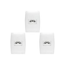 Kit C/3 - Conjunto Soprano Ilus 4X2 Branco Com Placa(1Tomada(s) .. Kit C/3 - Conjunto Soprano Ilus 4X2 Branco Com Placa(1Tomada(s) ..