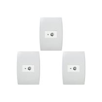 Kit C/3 - Conjunto Soprano Ilus 4X2 Branco Com Placa(1Tomada(s) ..