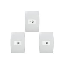 Kit C/3 - Conjunto Soprano Ilus 4X2 Branco Com Placa(1Tomada ..