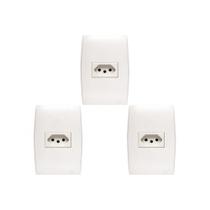 Kit C/3 - Conjunto Soprano Ilus 4X2 Branco Com Placa(1Tomada ..