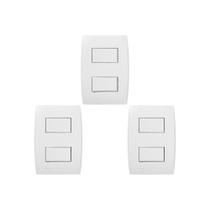 Kit C/3 - Conjunto Soprano Ilus 4X2 Branco Com Placa(2Sim...