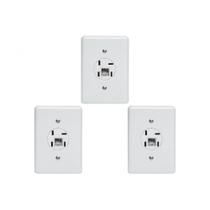 Kit C/3 - Conjunto Tomada Fone Perlex''Branca''Com Placa+Rj... Kit C/3 - Conjunto Tomada Fone Perlex''Branca''Com Placa+Rj...