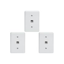 Kit C/3 - Conjunto Tomada Fone Perlex''Branca''Com Placa(...